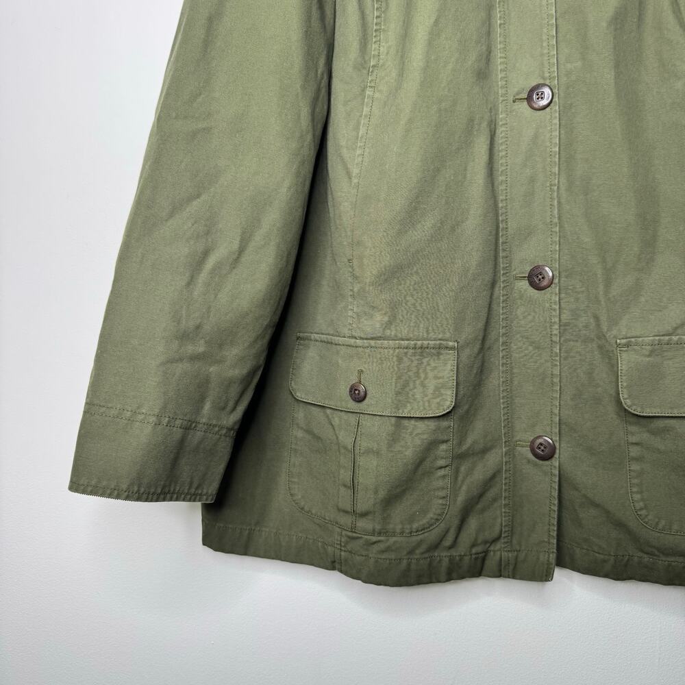 LL Bean Barn Coat Chore Jacket Flannel Lined Green Womens 2X - Picture 4 of 8